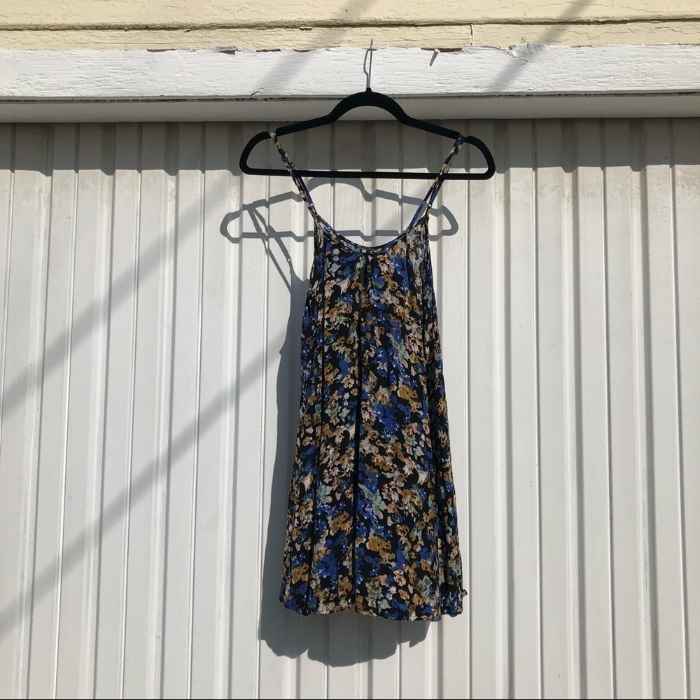 For love and lemons black floral print mini dress